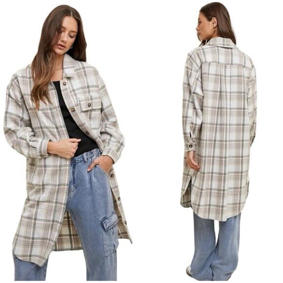 Wishlist Jackets & Blazers - Wishlist Apparel Violet Plaid Shacket Jacket L